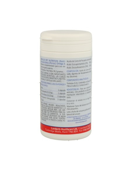 Pet Nutrition Omega-3 para gatos y perros 120 tabletas Lamberts