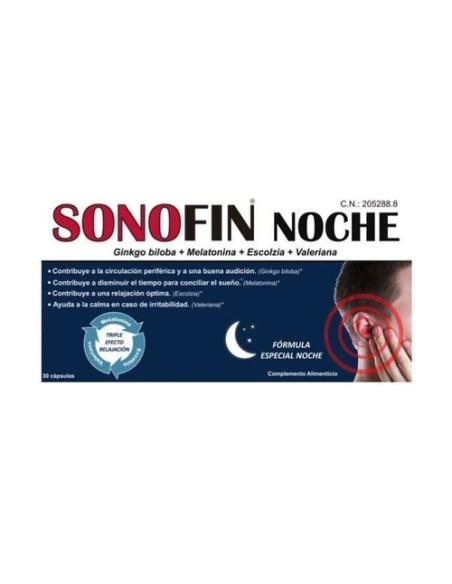 Sonofin noche cuidado auditivo 30 cápsulas Pharma Otc