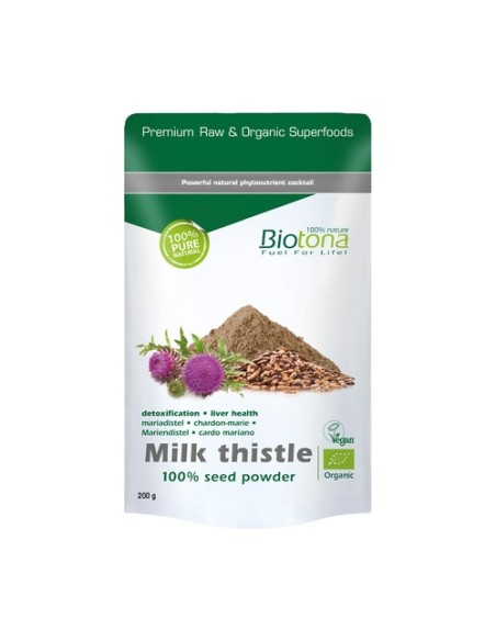 Milk Thistle Seed Powder Cardo Mariano Bio 200 g Biotona