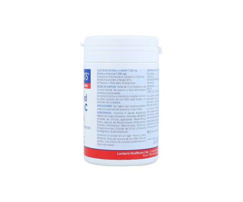 Rutina y vitamina C 90 tabletas Lamberts