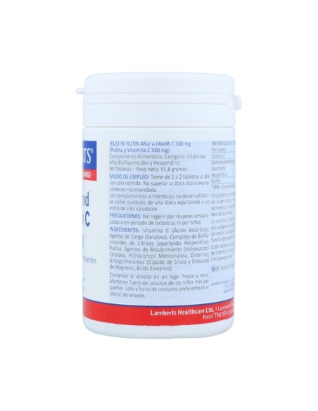 Rutina y vitamina C 90 tabletas Lamberts