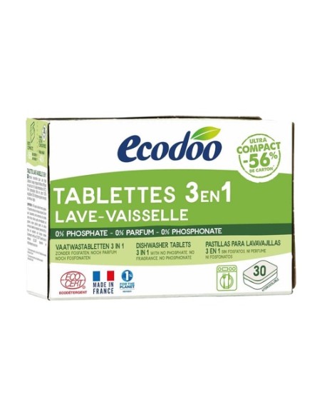 Lavavajillas tabletas para maquina 3 en 1 30 unidades Ecodoo