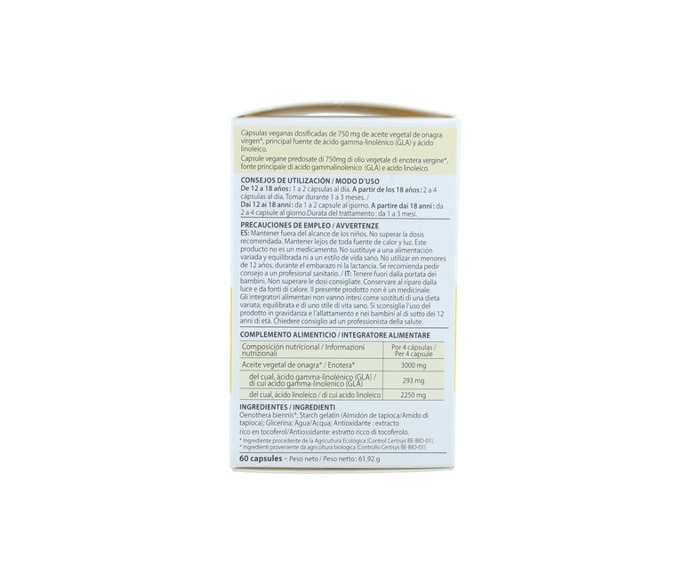 Cápsulas de Aceite Vegetal de Onagra 60 cápsulas Pranarom