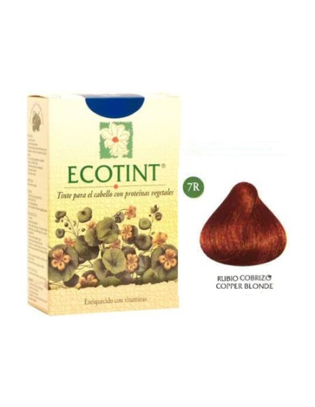 Rubio Cobrizo Tinte para Cabello (7R) 130 ml Ecotint