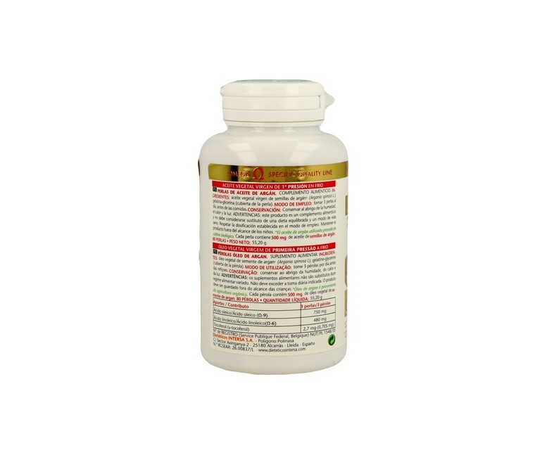 Perlas Aceite Vegetal de Argán 80 perlas Intersa