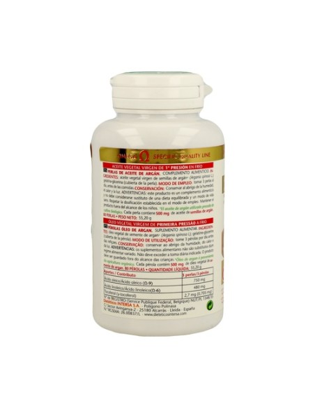 Perlas Aceite Vegetal de Argán 80 perlas Intersa