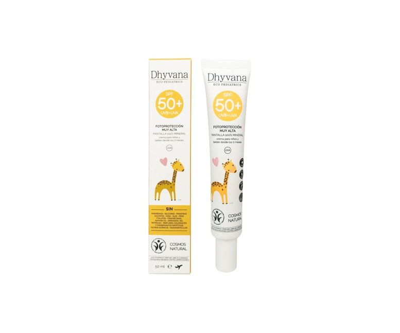 Protector solar SPF50 bebés y niños 50 ml de crema Dhyvana
