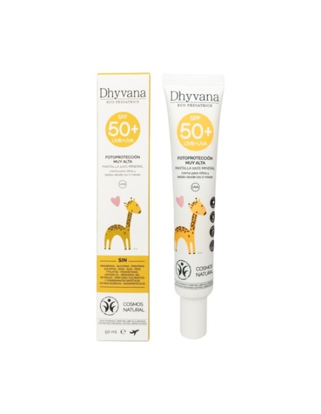 Protector solar SPF50 bebés y niños 50 ml de crema Dhyvana