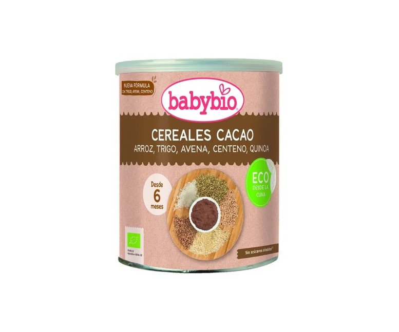 Papilla de cereales con cacao 8m+ 220 g de polvo Babybio