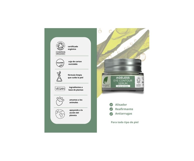 Contorno de ojos algas marinas siempre joven 15 ml de sérum Dr. Organic