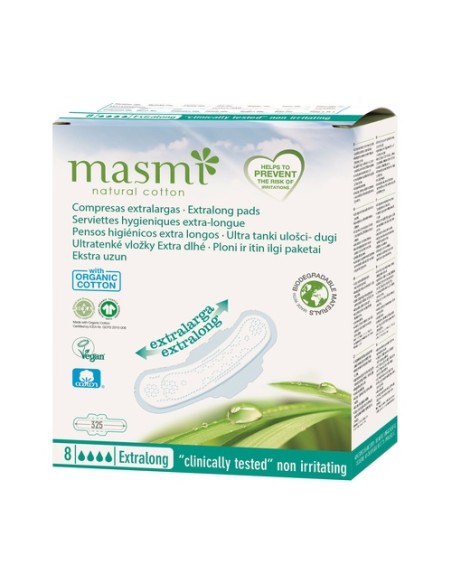 Compresa extralarga 8 unidades Masmi Natural Cotton