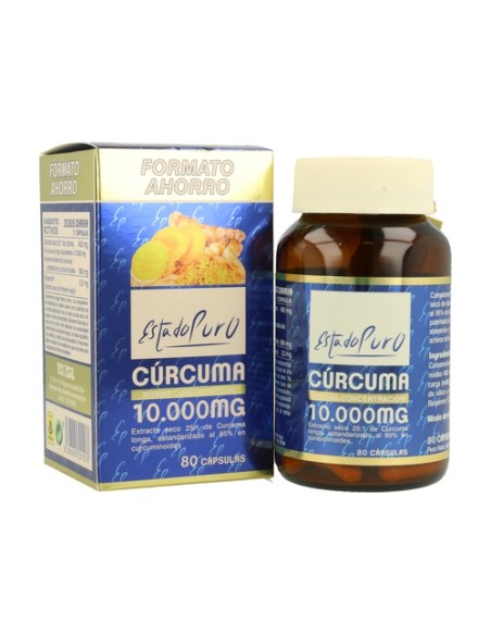Cúrcuma 10.000 mg 80 cápsulas vegetales Estado Puro