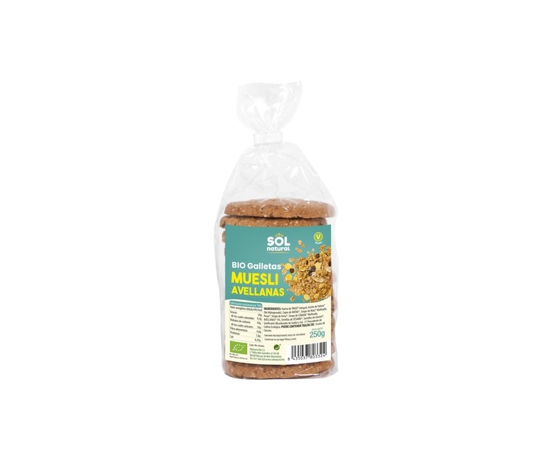 Galletas de muesli con avellanas Bio 250 g Sol Natural