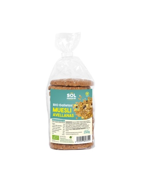 Galletas de muesli con avellanas Bio 250 g Sol Natural