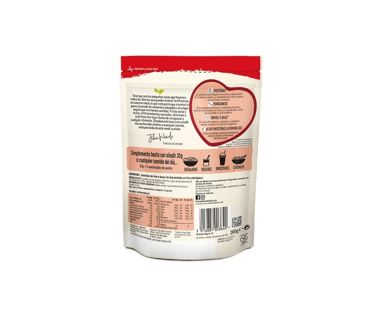 Semillas de Lino y Bayas Goji Molidas Bio 200 g Linwoods