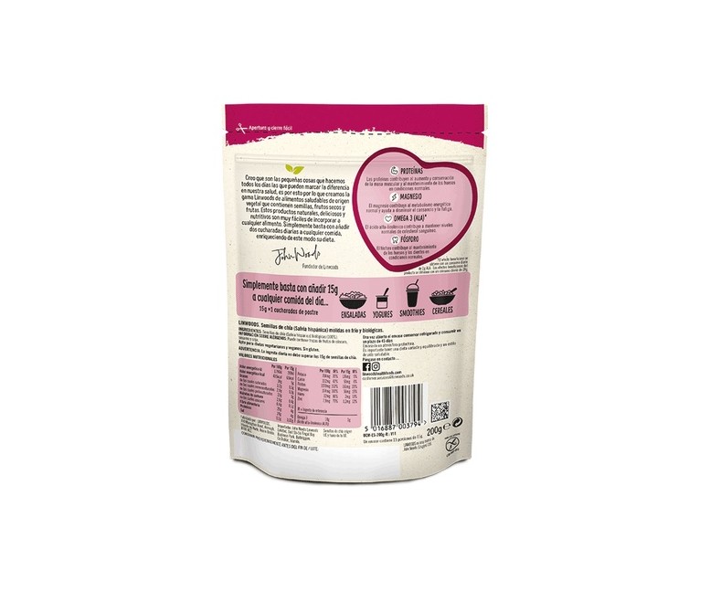 Semillas de chía Molidas Bio 200 g Linwoods