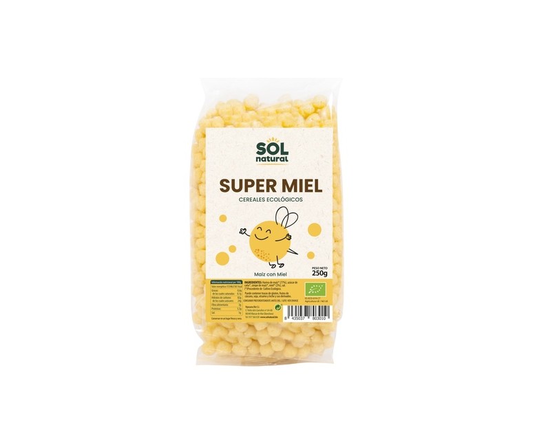 Cereales bolitas de maíz súper miel 250 g (Miel) Sol Natural