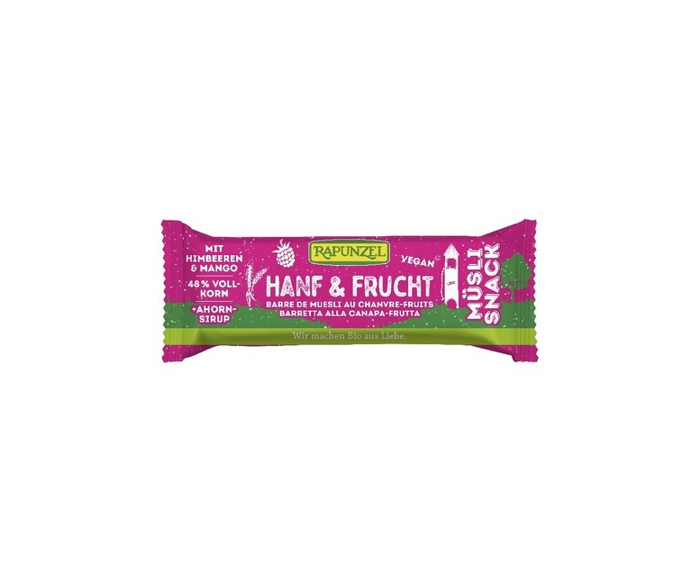 Pack Barrita muesli con cáñamo y fruta Bio 14 barritas de 50g Rapunzel