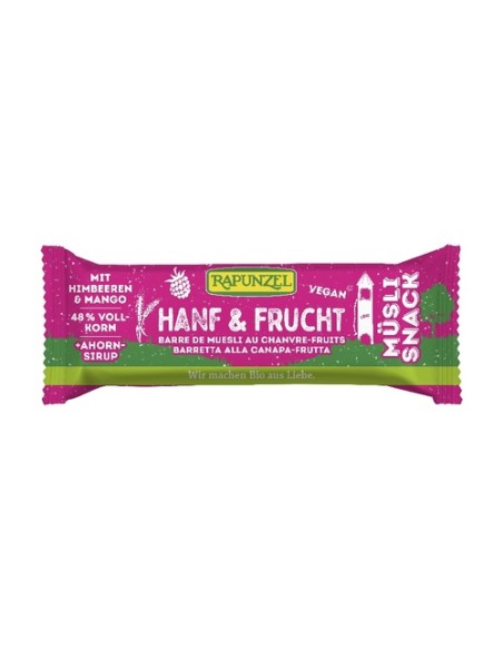 Pack Barrita muesli con cáñamo y fruta Bio 14 barritas de 50g Rapunzel
