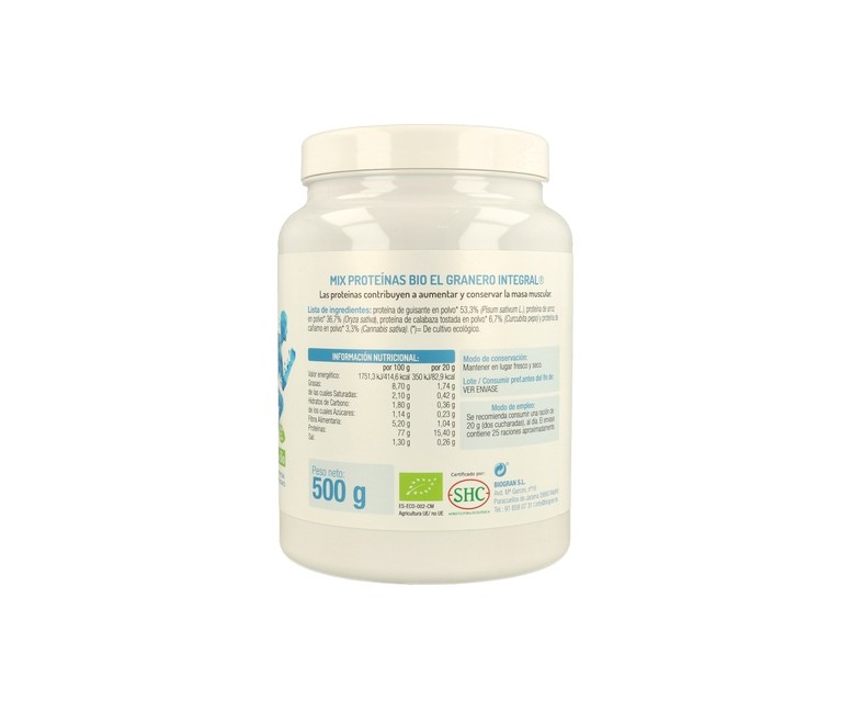 Mix proteínas 500 g de polvo El Granero Integral