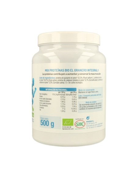 Mix proteínas 500 g de polvo El Granero Integral
