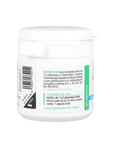 Bicebe plus multivitamínas 30 cápsulas Nutergia