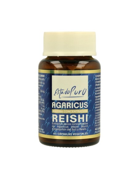 Agaricus reishi 40 cápsulas vegetales de 609mg Estado Puro