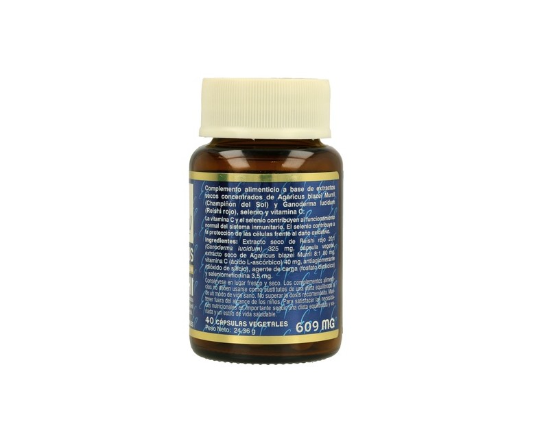 Agaricus reishi 40 cápsulas vegetales de 609mg Estado Puro