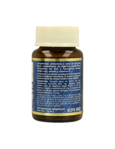 Agaricus reishi 40 cápsulas vegetales de 609mg Estado Puro