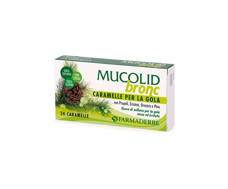 Mucolid bronc caramelos para la garganta 24 caramelos Farmaderbe