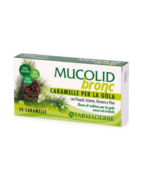 Mucolid bronc caramelos para la garganta 24 caramelos Farmaderbe