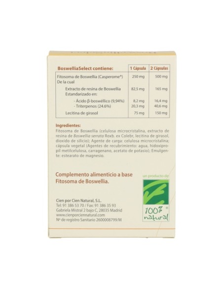 Boswellia Select 60 cápsulas vegetales 100% Natural
