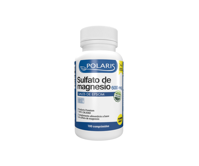 Sulfato de magnesio (sales de epsom) 600 mg 100 comprimidos Polaris Formula