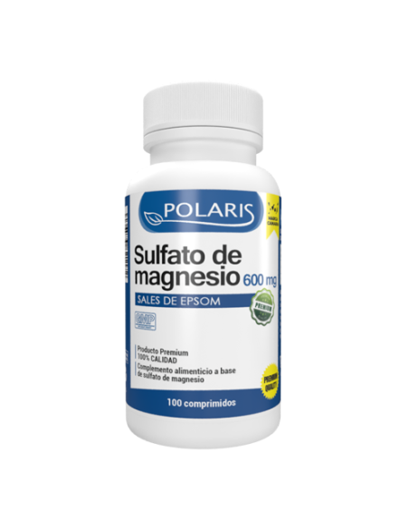 Sulfato de magnesio (sales de epsom) 600 mg 100 comprimidos Polaris Formula