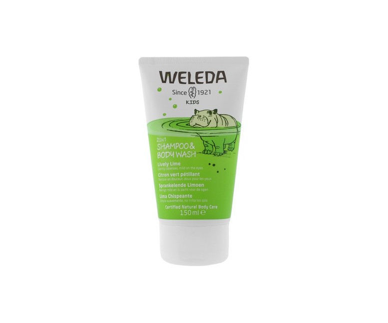Champú y gel 2 en 1 kids lima chispeante 150 ml de crema (Limón) Weleda