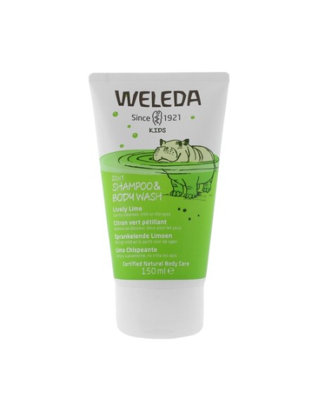 Champú y gel 2 en 1 kids lima chispeante 150 ml de crema (Limón) Weleda