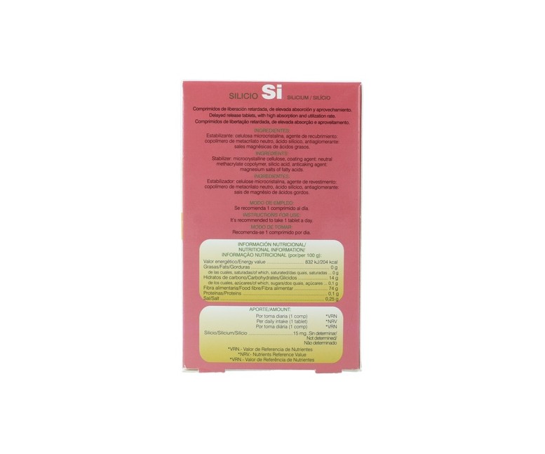 Silicio liberación sostenida 24 comprimidos de 200mg Soria Natural