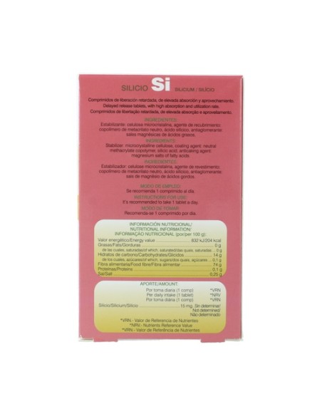 Silicio liberación sostenida 24 comprimidos de 200mg Soria Natural