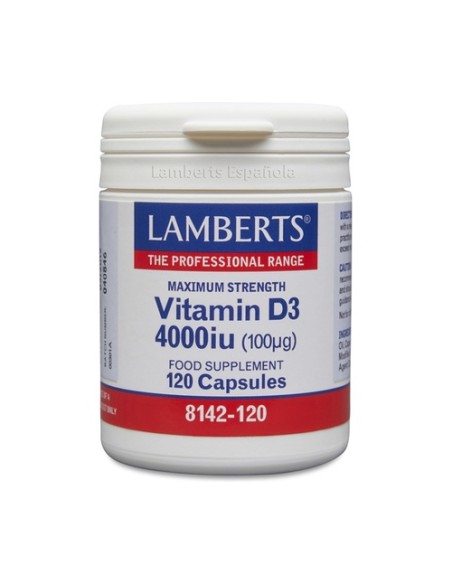 Vitamina D3 4000 UI 120 cápsulas Lamberts