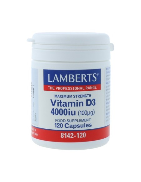 Vitamina D3 4000 UI 120 cápsulas Lamberts