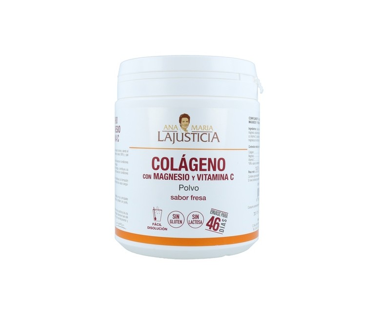 Colágeno con magnesio y vitamina C 350 g de polvo (Fresa) Ana Maria Lajusticia