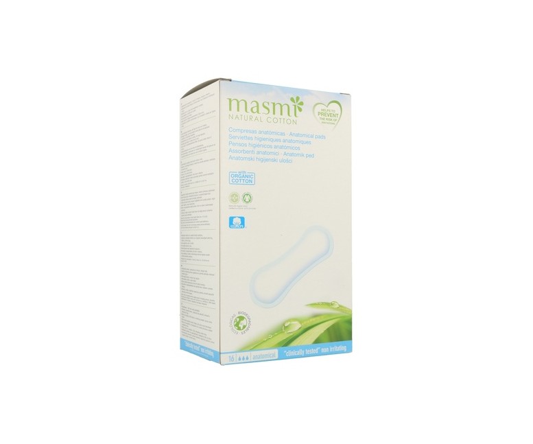 Compresas Anatomicas Classic 16 unidades Masmi Natural Cotton