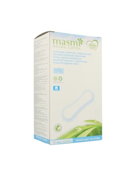 Compresas Anatomicas Classic 16 unidades Masmi Natural Cotton
