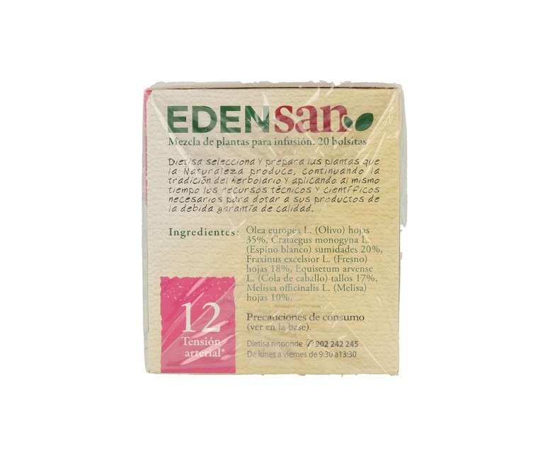 Edensan 12 Hip Infusiones 20 bolsitas infusoras Dietisa