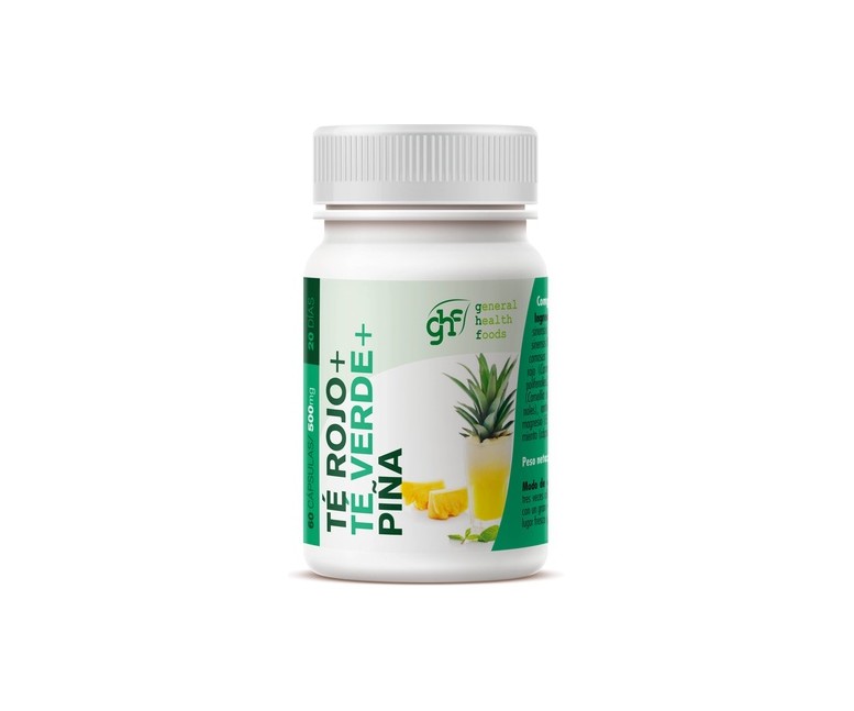 Te rojo + te verde + piña 60 cápsulas de 500mg GHF
