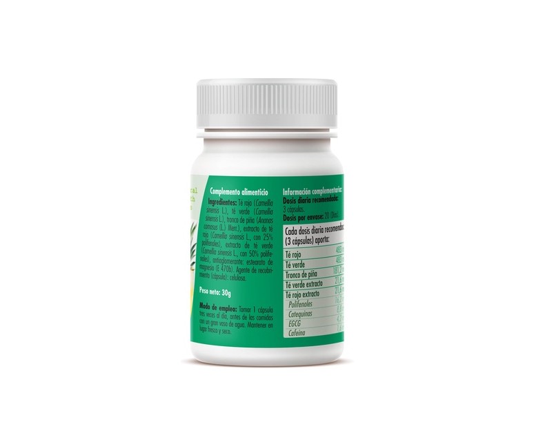 Te rojo + te verde + piña 60 cápsulas de 500mg GHF