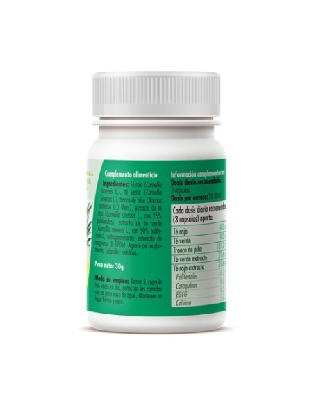 Te rojo + te verde + piña 60 cápsulas de 500mg GHF