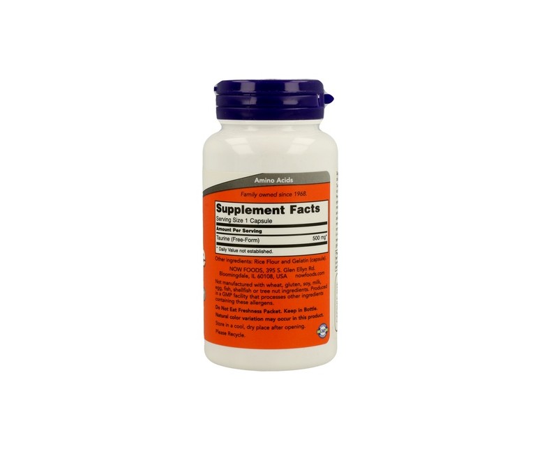 Taurina 500mg 100 cápsulas NOW Foods