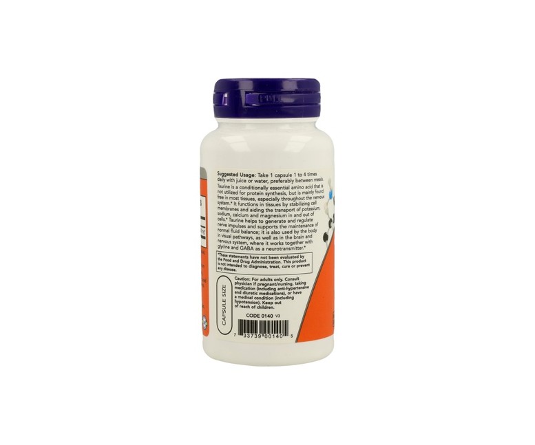 Taurina 500mg 100 cápsulas NOW Foods