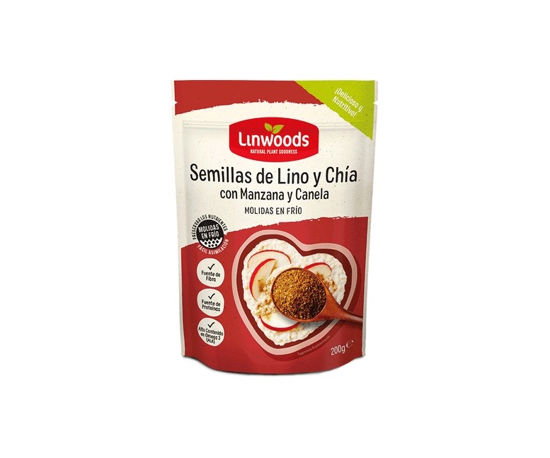 Semillas de Lino y chía con Manzana y Canela 200 g Linwoods